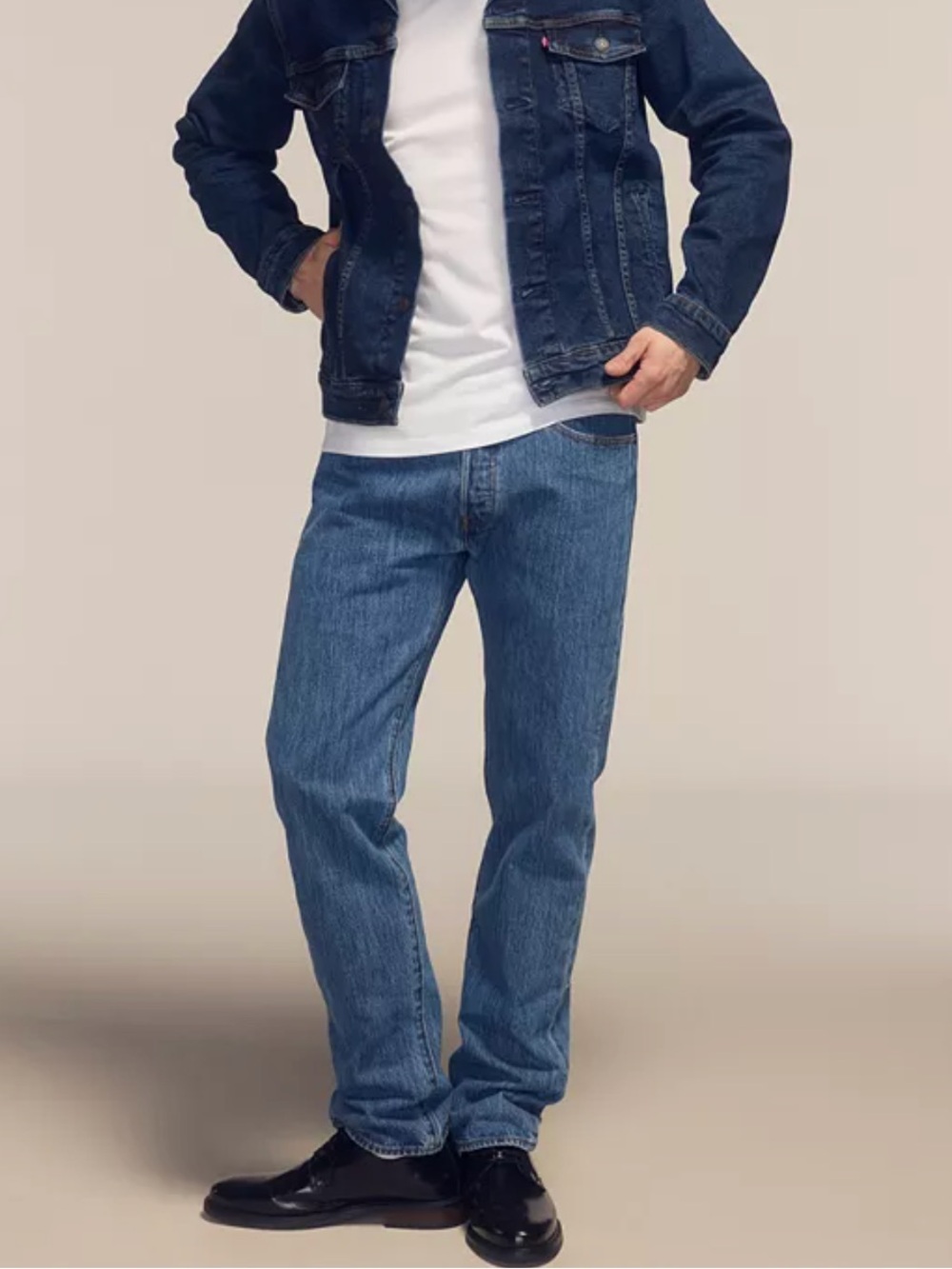 Men's Classic Straight Jeans in Medium Blue